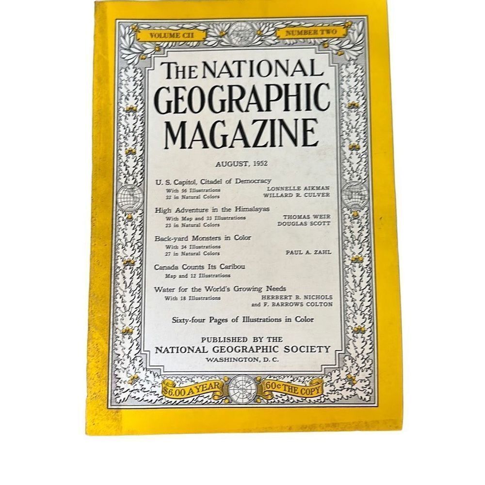Vintage National Geographic Magazine, August 1952